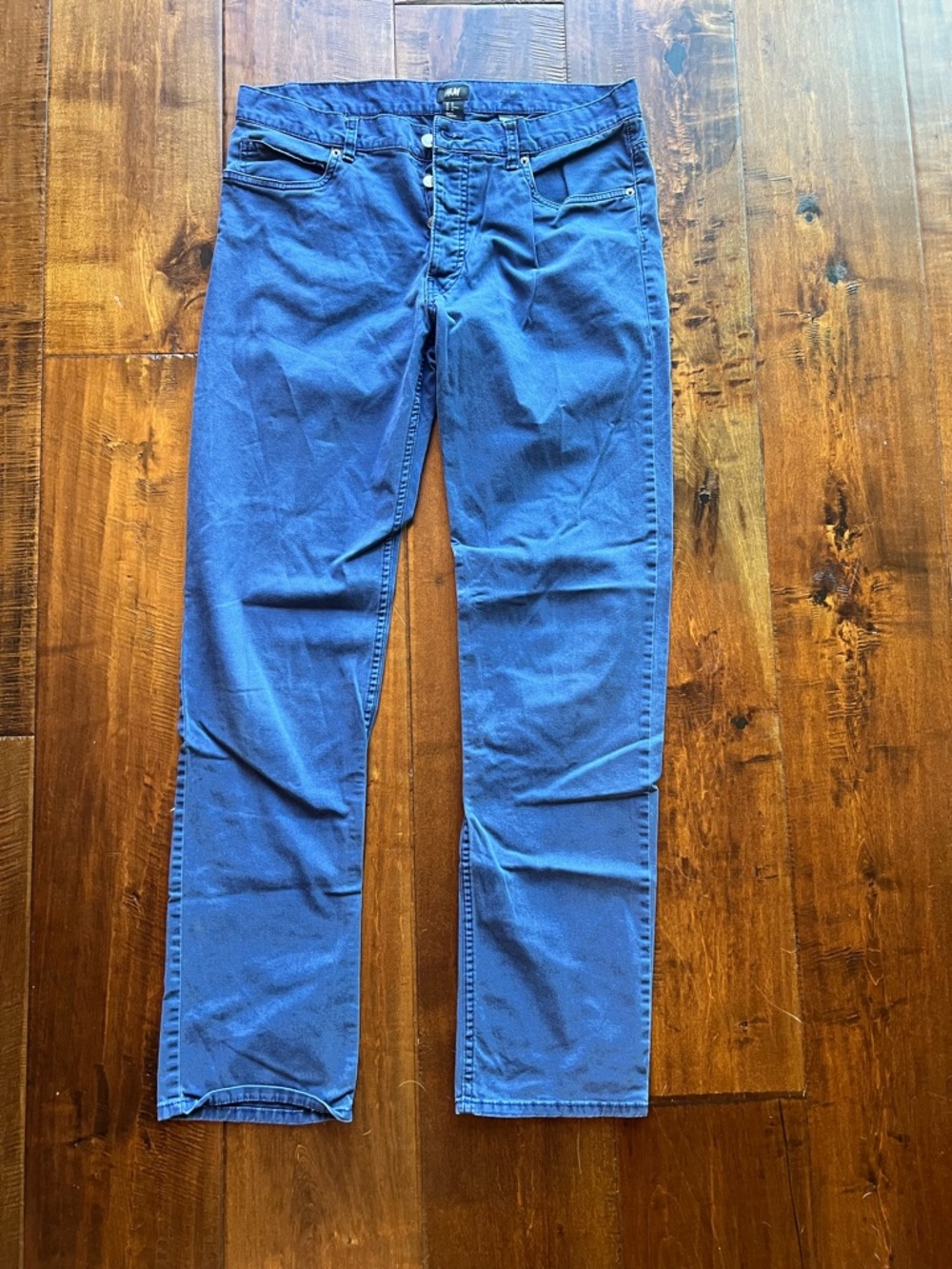 H&M Men's lightweight slim fit Jeans in purple Blue